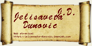 Jelisaveta Dunović vizit kartica